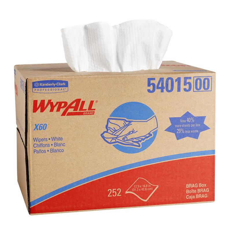 WYPALL X60 BRAG BOX WHITE 252 WIPERS - Plant Safety